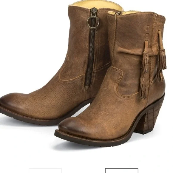 Justin Tan RUSTICO brown distressed leather ankle boots Size 5.5 - Picture 3 of 14